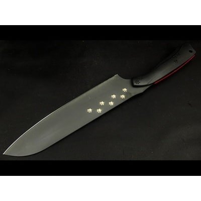 H60-13 NYAIFE KITCHEN【ブラックブレード】 三徳包丁ブラック/レッド ネコver