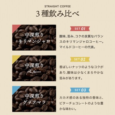 カフェ・アダチ　厳選ストレートコーヒー 3種類(150g)詰め合わせ  S12-19