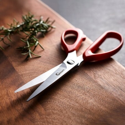 浜内千波のキッチンバサミ  (赤　ハンドルが柔らかい　女性向け　CHI-01)　H10-104