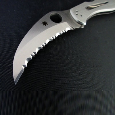 H60-25 【スパイダルコ】ハーピー 波刃(折りたたみアウトドアナイフ)