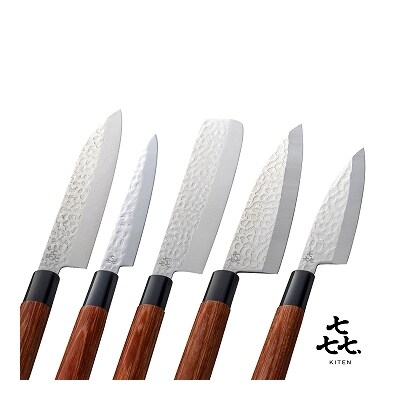 「.」　KITEN  槌目　5本セット(三徳・菜切・ペティ・出刃・小出刃セット)　H30-63