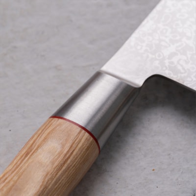 H50-35　ひねり八角柄ダマスカス三徳包丁+ペティセット　TO-02/04 