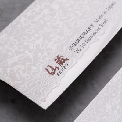 H50-35　ひねり八角柄ダマスカス三徳包丁+ペティセット　TO-02/04 