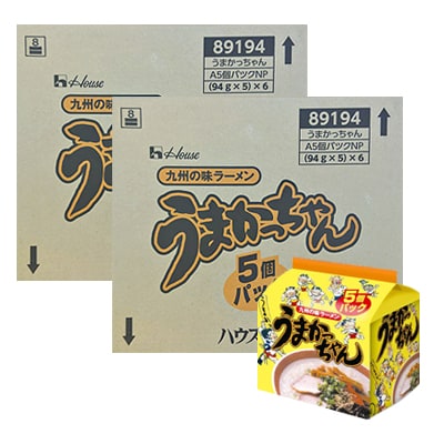 合計60食　うまかっちゃん　5個パック×6　2ケース