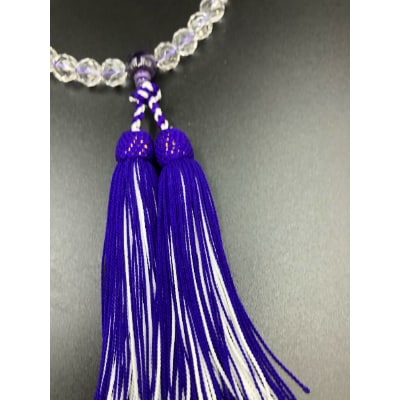 お念珠水晶ミラーカット桐箱入り(女性用)【飯塚市】