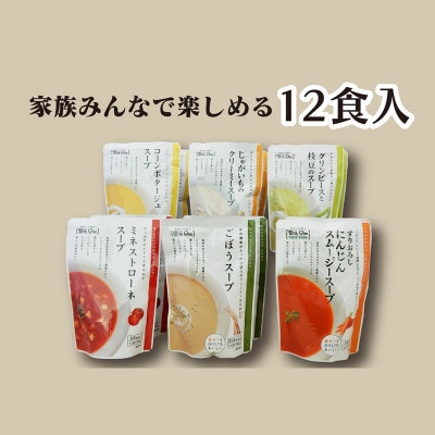 【温めるだけ】野菜スープ 彩り豊かな6種類詰合せ 12袋入 A