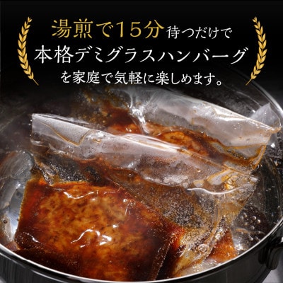 【湯煎で簡単調理!】博多和牛熟成ハンバーグ/特製デミソース　150g×8個