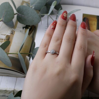 ダイヤモンド　婚約指輪　結　Pt950