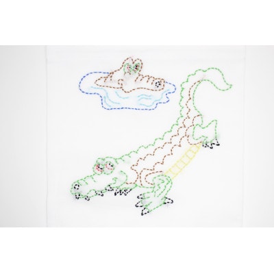 手刺繍巾着と刺し子布巾セット