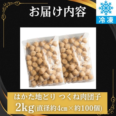 はかた地どり 肉団子 (2kg) 調理済み冷凍食品でお手軽・便利な鶏肉つくね団子 お弁当にも(飯塚)