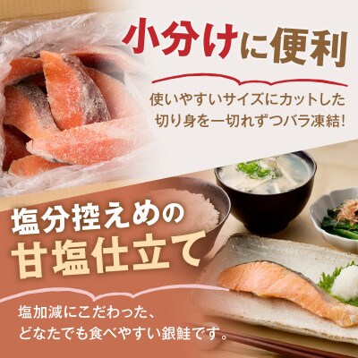 【訳あり】塩銀鮭切り身 甘塩仕立て ちょうど良い厚さ!脂がのったサケ切身 800g(飯塚市)