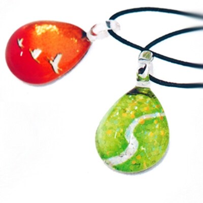 [釧路オリジナルジュエリー]ノースワングラスジュエリーネックレス2種 F4F-3896