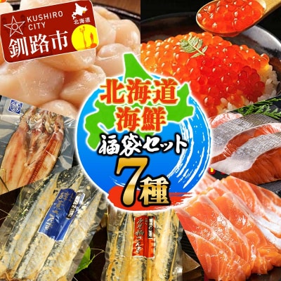 北海道海鮮福袋セット7種 ほたて いくら 鮭 トラウトサーモン さんま ほっけ F4F-4629
