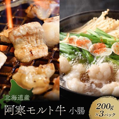 【これぞ北海道産赤身肉】 小腸 200g×3パック 阿寒モルト牛 北海道 F4F-4172