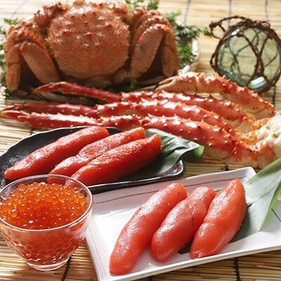 【毛蟹・たらば・魚卵の豪華セットD】毛がに4尾・タラバ脚・イクラ・たらこ・明太子 F4F-8818