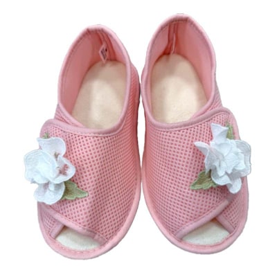 室内シューズ ピンク(前開き) Lサイズ 入院用 介護用 靴 母の日 ギフト くつ F4F-8159