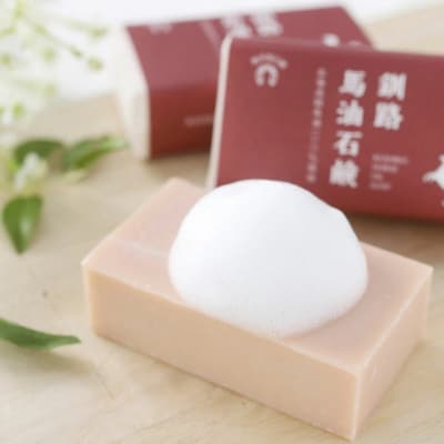 釧路馬油石鹸4個 ふるさと納税 石鹸 F4F-0804