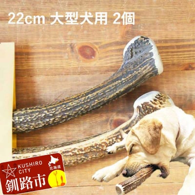 エゾ鹿の角ガム 22cm 大型犬用 2個 北海道産 犬用ガム ペット おやつ F5F-0067