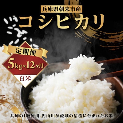 【発送月固定定期便】兵庫県朝来市産コシヒカリ(白米)5kg 全12回