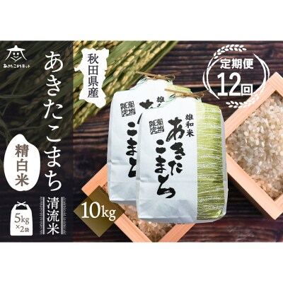 《定期便12ヶ月》秋田市雄和産あきたこまち 清流米 10kg|15_akn-dd1012h