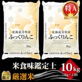 【さとふる限定】令和4年北海道産 特Aランク ふっくりんこ10kg(5kg×2袋)【美唄市産】