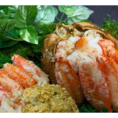 北海道産　夢の食シリーズ　海鮮デュエット(剥きボイル毛蟹約500g×1匹、青なんばん明太子)