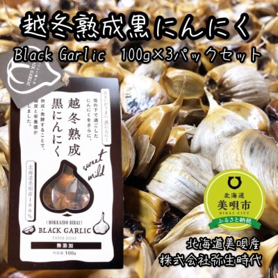 【株式会社弥生時代】越冬熟成黒にんにく100g×3パックセット【Lサイズ片】