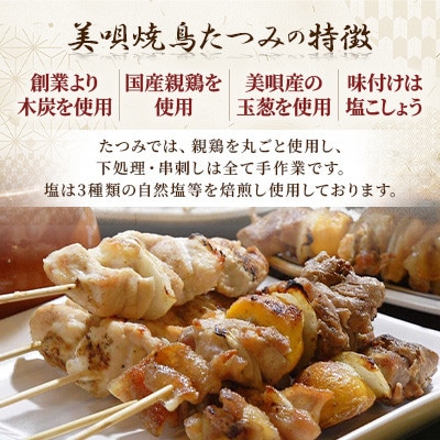 北海道美唄の名物!「たつみ」の美唄焼き鳥(もつ 10本×6袋)計60本　老舗の味をそのままお届け!
