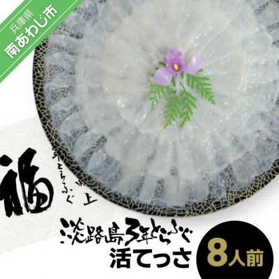 【冷蔵配送】淡路島3年とらふぐ(活てっさ8人前)◆配送期間10月25日～3月31日