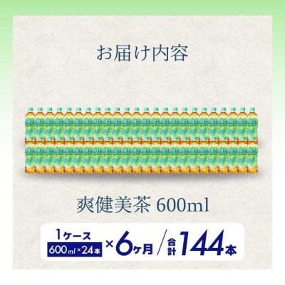 【定期便6か月】爽健美茶 600ml PET24本セット[014-060]