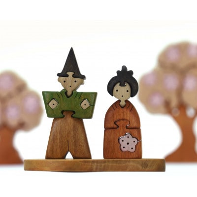 立ち雛(小)知育玩具 木製パズル