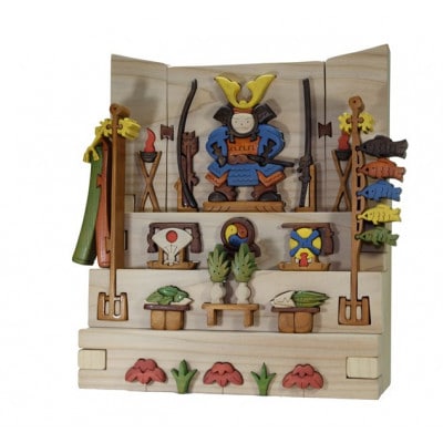 五月人形三段飾り　知育玩具 木製パズル