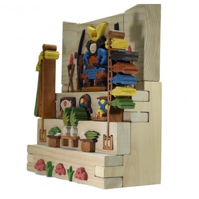 五月人形三段飾り　知育玩具 木製パズル