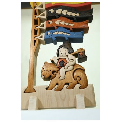 コイノボリ(金太郎色付き)知育玩具 木製パズル