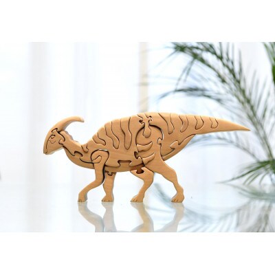 パラサウロロフス 恐竜 木製パズル 知育玩具