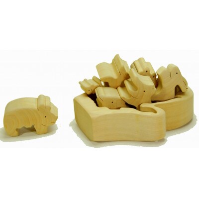 絵本のパズル　てぶくろ童話 知育玩具 木製パズル