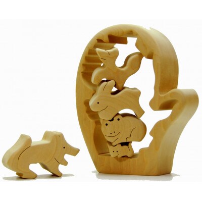 絵本のパズル　てぶくろ童話 知育玩具 木製パズル