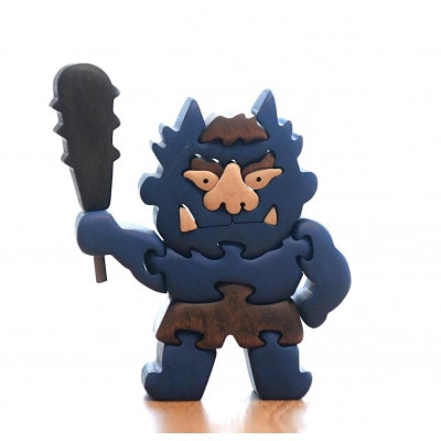 青鬼さん　知育玩具 木製パズル