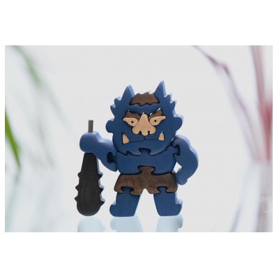 青鬼さん　知育玩具 木製パズル