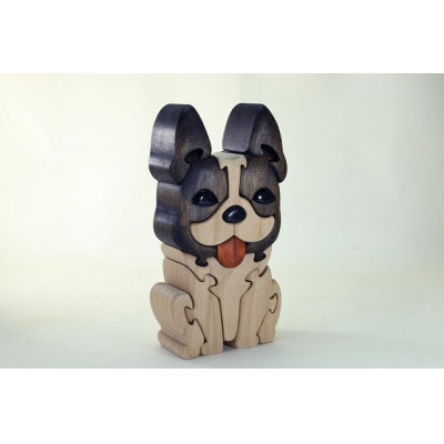 フレンチブルドック(パイド)　知育玩具 木製パズル