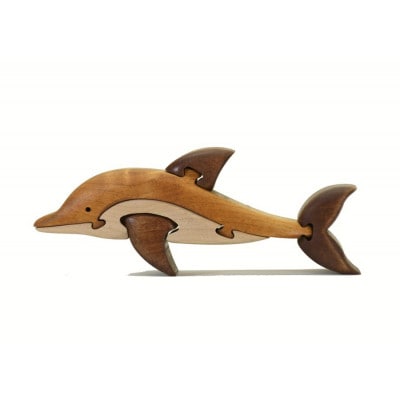 イルカの木製パズル 知育玩具