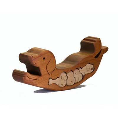 イヌゆらゆら　知育玩具 木製パズル