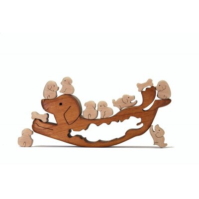 イヌゆらゆら　知育玩具 木製パズル