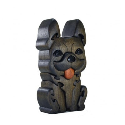 フレンチブルドック(ブリンドル)　知育玩具 木製パズル