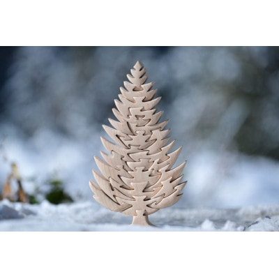 モミの木の木製パズル　Lサイズ　ヒノキ 無塗装