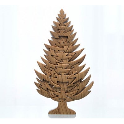 モミの木の木製パズル　Lサイズ　アルダー材　オイル塗装