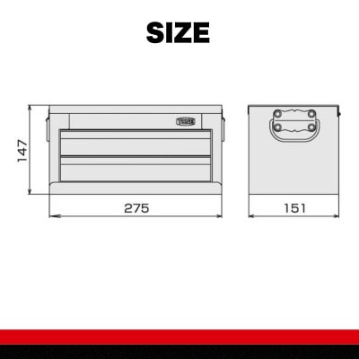 TONE トネ ミニツールチェスト ( L-BXM220R ) レッド