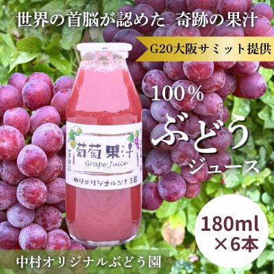 ぶどうジュース 100% G20大阪サミット提供 中村オリジナルぶどう園 砂糖不使用 無添加 無加水