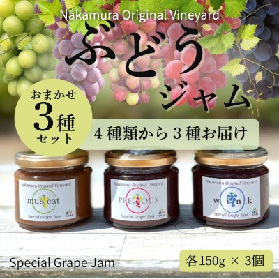 ぶどうジャム おまかせ3種詰合せぶどう100%スペシャルジャム 砂糖不使用