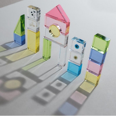 おもちゃを閉じ込めたアクリル積み木 36ピース ミックス HIKARINOTOY